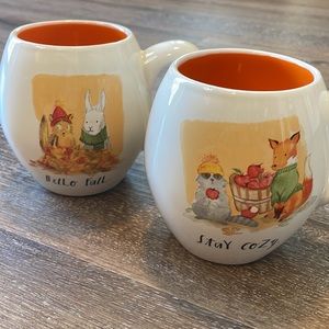 Pair of RAE DUNN Fall Mugs. EUC